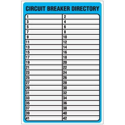 free printable circuit breaker chart